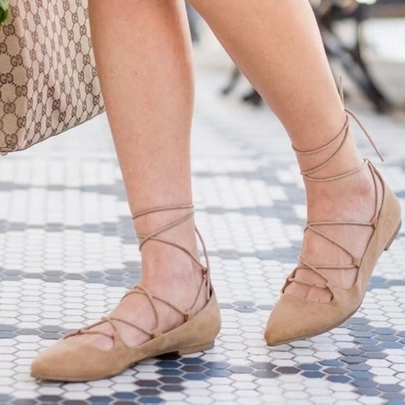 Chinese Laundry Endless Summer Ghillie Flats in Tan - Picture 1 of 5
